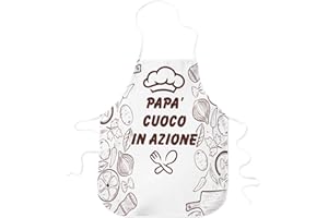 STAMPATEK Grembiule papà Cuoco in Azione Cucina Divertente Grembiuli Festa del papà Idea Regalo