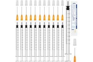 GOTRUST 12 Kleine Spritzen 1ml Kunststoffspritze, 1 ml Plastikspritze mit Stumpfe Spitze Nadel und Kappe, Fütterungsspritzen mit Messung Futterspritze Absaugspritze für Haustierfütterung, Experimente
