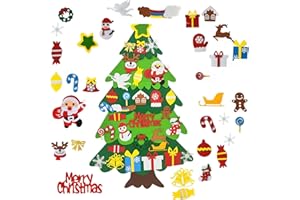 SIMEIXI Filz Weihnachtsbaum,Weihnachtsbaum Mit 32 Pcs Abnehmbaren Hängenden Ornamenten, Diy Weihnachtsbaum Dekoration Hängend Dekor,Für Kinder Weihnachten Geschenk