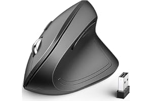 iclever Ergonomiczna mysz bezprzewodowa, pionowa, 6 przycisków z regulowanym DPI 1000/1600/2000/2400, wygodna, optyczna mysz bezprzewodowa 2,4 G, do laptopa, komputera stacjonarnego, Maca, Windowsa,