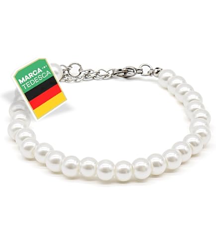 GIGB PBDK Set 5 Braccialetti Elastici Donne: Perline Geometriche Bianche, Cuori E Sfere Dorate, Gioielli Minimalisti A Strati