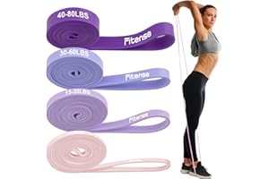 Fitense Bandas de Resistencia para Mujeres, Set de Pull Up Bandas Elasticas Musculacion para Mujer con Anclaje de Puerta/Asas/Bolsa/Póster,Bandas Elasticas Fitness para Ejercicios/Yoga/Fisioterapia