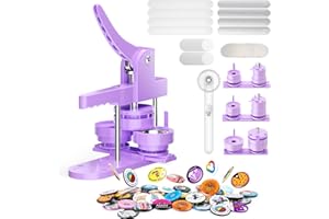Máquina de prensa de insignias de Button Maker Machine 25 + 32 + 58 mm Kit de prensa de insignias Zimiking con 300 insignias y cortador de papel circular para insignias de plástico