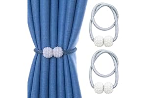 LHLZNB curtain tie backs，tie backs for curtains，tie backs，magnetic tie backs，curtain tie backs magnetic，Weave Rope Curtain Holdback for Thin or Thick Home (grey)
