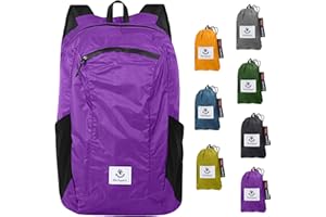 4Monster Faltbarer Rucksack Ultra Leicht, Unisex Tagesrucksack Outdoor, Wasserdichter Wanderrucksack für Camping Wandern Reisen Sport Klettern Radfahren (Violett, 16L)