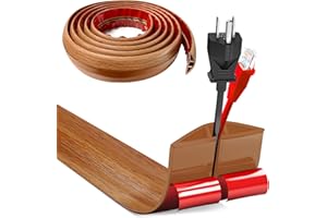 BUERPINKING Pont de câbles, petite goulotte de câble flexible, auto-adhésive, 3 m x 5 cm de large, cache-câbles pour tous les câbles d'alimentation, entrepôt, maison, bureau - Grain de bois jaune