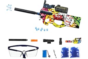 FunBlasters – Gel Blaster Gun P90 – Pistolet à Bille Eau Electrique Automatique – 20000 Balles et Lunettes – Watersoft Puissant Fusil Arme Mitraillette - Adulte Gelfire Water Gun