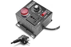 SUCIKORIO Régulateur de Tension SCR 220V 4000W Variateur de Vitesse Pour Moteur Contrôleur de Puissance Réglable électronique Pour Gradation, Décélération, Moteur