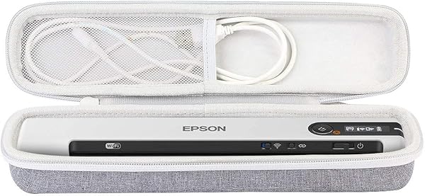 co2CREA Duro Viajar Caja Estuche Funda para Epson Workforce B11B252401PP ES-50,ES-60W,DS-70,DS-80(Funda Solo) - 1