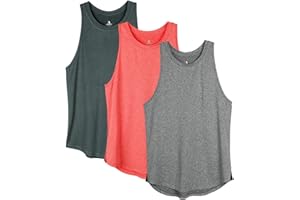 icyzone Femme Débardeur de Sport Dos Nageur Yoga Shirt sans Manches Running Fitness Jogging Tank Top, Lot de 3