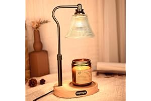 Inspireyes Candle Warmer Lamp with UK Plug, Height Adjustable Electric Wax Melts Warmer, Timer Designed Dimmable Scented Candle Diffusing Lamp, 2 Bulbs Included, Student Accommodation, Flameless