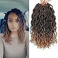AliLeader 6 Packs Faux Locs Crochet Hair 12 Inch, Wavy Crochet Faux Locs, Short Nu Locs Crochet Hair, Crochet Dreadlocks Goddess Locs Crochet Hair (20 Roots/Pack) #T1B/27