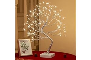 ‎DELICHTER DELICHTER Lichterbaum Lichterzweige mit 108 Warmweiß LEDs USB/Batteriebetriebene Weihnachtsdeko mit 8 Lichtmodi und Timer Beleuchtet Weihnachten Deko für Hochzeit Party Wohnzimmer Home Silber 45cm