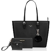 URAQT Large Women's Handbags, Ladies Shoulder Tote for University, for Laptop 15.6 Inches, Comes with One Purse, Shopper Bag