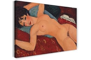Printed Paintings Impression sur toile (60x40cm): Amedeo Modigliani - Nu couché