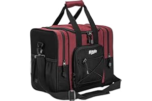 HEDUGO Bowlingballtasche – Einzelball-Tragetasche mit Schaumstoffkissen, gepolstertem Gurt für Damen und Herren, passend für Bowlingschuhe bis Herrengröße 42 und Zubehör