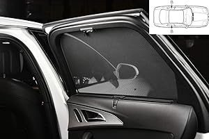 CARSHADES Satz Car Shades (Hintertüren) kompatibel mit Skoda SuperB III Kombi 2015- (2-teilig), Schwarz