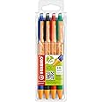 STABILO pointball - Ballpoint Pen - Pack of 4 - Blue, Black, Red Green