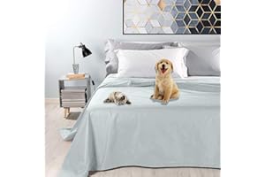 Byour3 - wasserdichte Doppel Tagesdecke Gemischte Baumwolle Bettüberwurf Dekostoff Einzelbett Queen Size Wohndecke Schutz vor Hunden Katzen Kinder Kratzfest Wasserfest Waschbar (Eisgrau, Doppelbett)