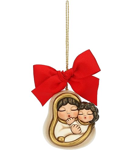 THUN, Addobbo Natalizio per Albero di Natale in Ceramica, Versione Piccola, Collezione Magia del Natale, Addobbo Natalizio da Collezione, Idea Regalo per Natale, 4,4 x 4,1 x 5,4 cm