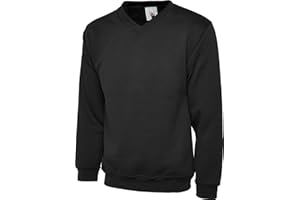 SHOPPERSBAY Uneek UC204 Mens Adults Premium V-Neck Casual Stylish Sweatshirt XS-2XL