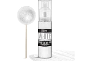 YUMCRAFT Spruzza Glitter Commestibili, 20g Bianco Paillettes per Alimenti Commestibili Decorazioni Torte, Cocktail, Bevande, Spray con Paillettes - Color in Polvere in Polvere, Caramelle, Glassa