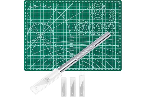 Anezus Craft Knife Precision Cutter and Self Healing Cutting Mat Set With 30 PCS Blades for Art, Hobby, Craft, Scrapbooking, Stencil