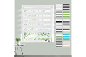 ‎BUSEU Doppelrollo Klemmfix ohne Bohren 110x120cm(BxH) Weiß, Rollos für Fenster, Rollo ohne Bohren mit Lichtdurchlässig und Verdunkelnd/Höhe Stufenlos Verstellbar/Kindersicherung für Fenster und Tür