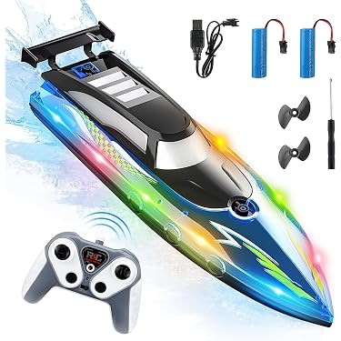 Bateau Télécommandé Rapide Pour Enfant Et Adulte - Modèle étanche, Jouet De Piscine Et Extérieur - Cadeau Idéal Pour Anniversaire Et Fêtes