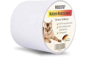 HOLESTO Ochrona przed zarysowaniami dla kotów i psów, przezroczysta folia ochronna odporna na zarysowania, odporna na zarysowania, na sofę, drzwi, stół i meble (10 m x 10 cm)