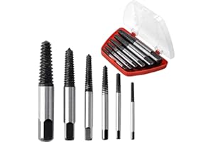 LEUUD 6 Piezas Extractor de Tornillos 3-25mm, Extractor de Tornillos Rotos para Saca Tornillos Rotos Quitar Tornillos Dañados, Juego de Extractores de Tornillos, 6 Tamaños