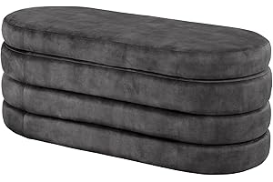 ‎RIESS AMBIENTE Riess Ambiente Extravagante Polsterbank Vogue 115cm - grau - Samt Sitzbank mit Stauraum modern Schlafzimmer Flur