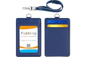 Insignia de Cuero con Cordón, Fushing-1 Ventana de Identificación Clara y 2 Ranuras para Tarjetas para 5x 7,4 cm. Identificación de las Oficinas, Identificación de la Escuela, Tarjetas de Crédito