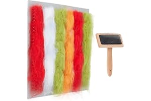 BENECREAT Wool Blending Board Carding Brush Set, 252x252mm Rubber & Gauze Blending Board with Wool Brush Wool, Needle Felting Tools for Felt Making Craft DIY Mother's Day