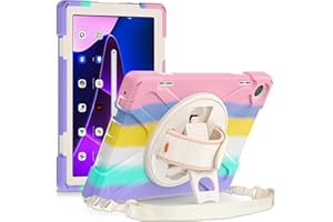 FONREST Funda Resistente para Lenovo-Tab-M10-10.1''-3ª generación 2022 con Soporte para lápiz Capacitivo y Giratorio Soporte de Apoyo, Carcasa híbrida Anti-Choque con Correa para Mano/el Hombro (Macaron)
