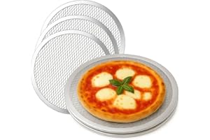 Samuel Groves 12" Aluminium Mesh Pizza Screens (4 Pack) – Heavy Duty Pizza Trays for Oven, Crisp Base (305 mm)