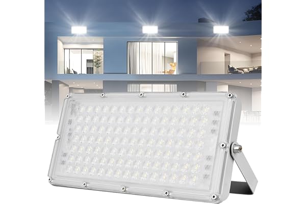 Viugreum Projecteurs LED Exterieur 100w, Extérieur De Projecteur De 10000lm, Extérieur De Projecteur, IP67 Imperméable, Blanc Froid 6000-6500k, Idéal Pour Le Jardin, Le Garage, l'Hôtel Ect