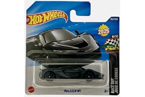 Hot Wheels – McLAREN W1 – Race Day 6/10 – JBC17 – kort – svart – Mattel 2025 – officiellt licensierad McLaren-modell – supers