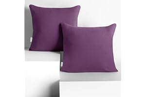 ‎DECOKING DecoKing 2 Poszewki na poduszki 50x50 cm Jersey bawełna zamek błyskawiczny śliwkowy Amber