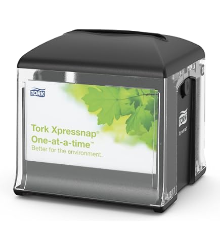 Tork Xpressnap Tischspender Starter Pack – Schwarz, Signature Linie, Mit Werbefläche