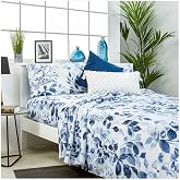 COTTON ARTean Bed Sheet Set 200 Brushed Microfiber SERELLA Blue | Includes 4 pieces: flat sheet, fitted sheet, 2 pillowcases.