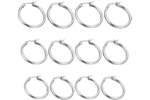 Jitnga 6 Pares Acero Inoxidable Pendientes Aro Pour Hombre Mujer Niña Chico, Pendientes Hombre Aro, Pendientes Mujer, Pendientes Aros Pequeños, Pequeños De Cartílago Pendientes Hombre Mujer