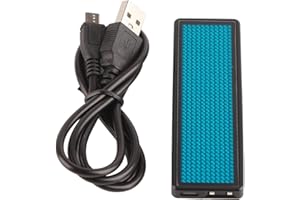HILILAND LED Name Badge, Mini LED Digital Programmable Scrolling Name Message Badge with Magnet/Pin, 10 Animations Display 110-240V (Blue)