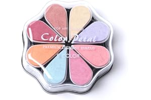 Desuibao Tampon encreur en forme de pétales de 8 couleurs pour tampons en caoutchouc, lavable, tampon encreur coloré pour estampage, fabrication de cartes, scrapbooking, empreintes digitales pour