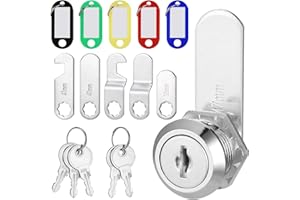 Hejo 16 mm Briefkastenschloss 5 Schlüssel, Spindschloss, Kommt mit 5 Verschiedene Schlossplatten und 5 Schlüsselbeschriftungen, Postkasten Schloss für Briefkästen, Schranktüren