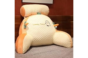 DTREEL Cartoon-Lesekissen, Kissen zum Sitzen im Bett, Rückenstütze beim Entspannen, Lesen, Fernsehen, Lounge-Kissen, mit waschbarem Bezug, Toast, 70 x 50 cm