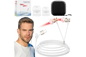LASELOCKS Red Light Therapy for Ears, Upgrade 650 NM Ear Red Light Therapy Device, USB Type C Dual-Purpose Red Light Ear Therapy Device with Storage Box