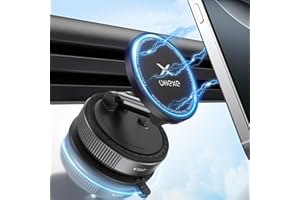 UKEXE Support de téléphone magnétique pour Voiture à Ventouse et Aimant Magsafe, Support de téléphone Voiture à Suction Ultra et réglable 360° pour iPhone 17 Pro Max 16 15 14 13 12 Air Plus (Noir)