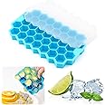 Ice Cube Trays with Lids 37 Cubicle Food Grade Ice Freezer Silicone Ice Cube Maker to Frozen Drinks for Home Bar