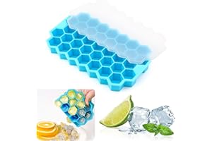 MOSTFUN Ice Cube Trays with Lids 37 Cubicle Food Grade Ice Freezer Silicone Ice Cube Maker to Frozen Drinks for Home Bar